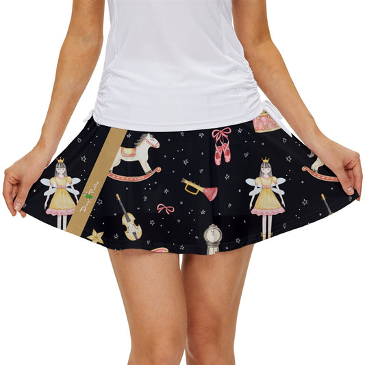 Dizzy Pickle Christmas Midnight Twinkle Women's Pickleball 15" Court Skorts with Inner Shorts