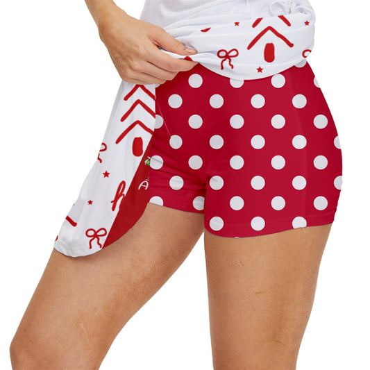 Dizzy Pickle Christmas Rejoice Women's Pickleball 15" Court Skorts with Inner Shorts