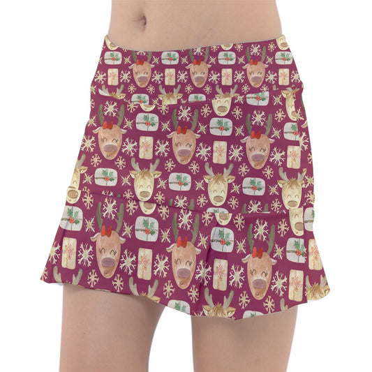 Dizzy Pickle Christmas Reindeer Women's Pickleball Classic 15" Pickleball Skort with Inner Shorts