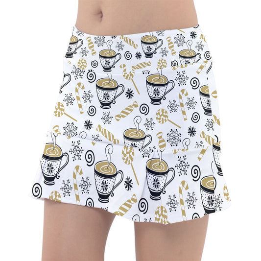 Dizzy Pickle Christmas Cappuccino Women's Pickleball Classic 15" Pickleball Skort with Inner Shorts