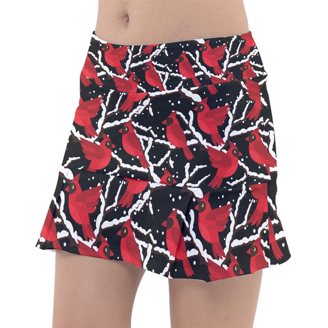 Dizzy Pickle Christmas Cardinals Women's Pickleball Classic 15" Pickleball Skort with Inner Shorts