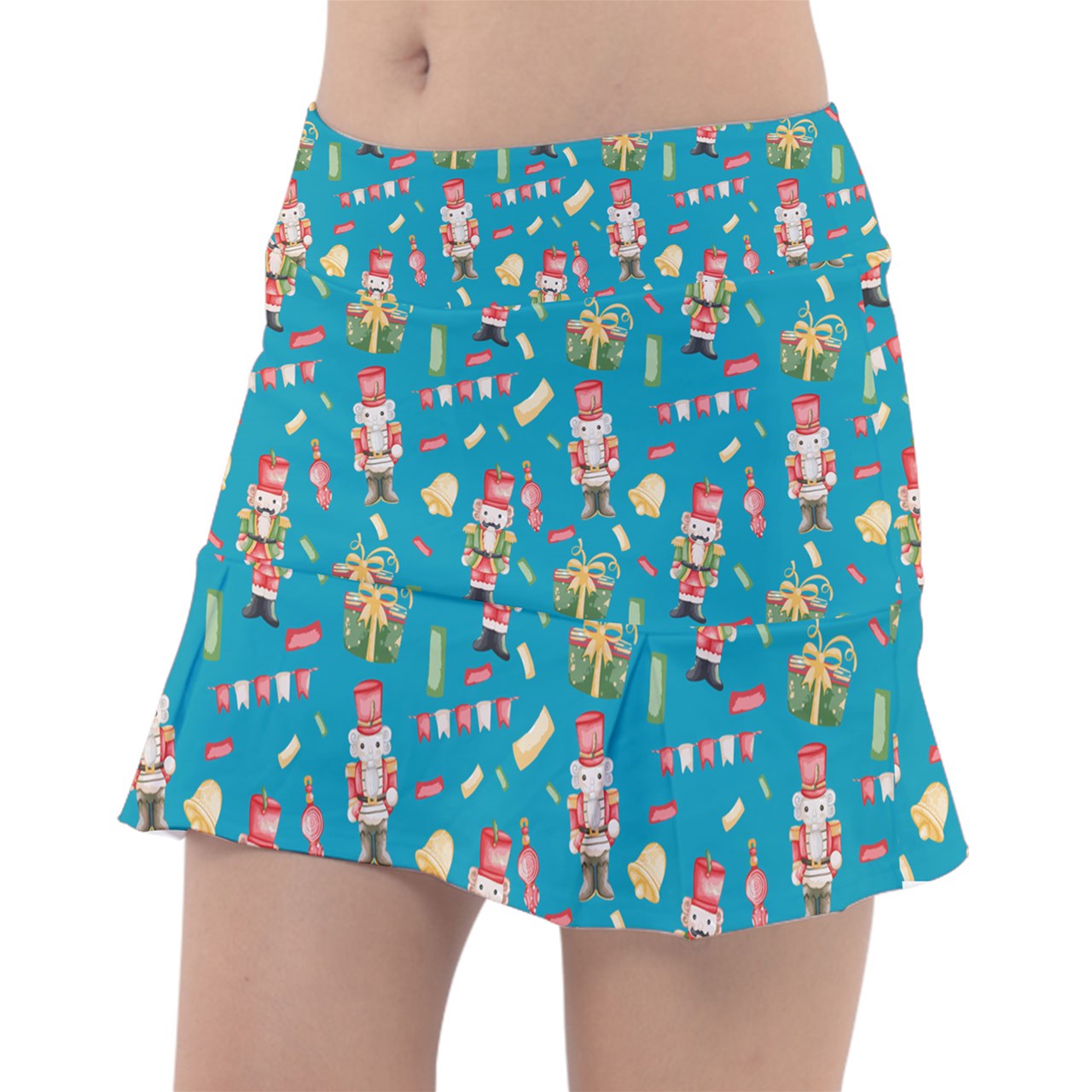 Dizzy Pickle Christmas Nutcrackers Blue Women's Pickleball Classic 15" Pickleball Skort with Inner Shorts