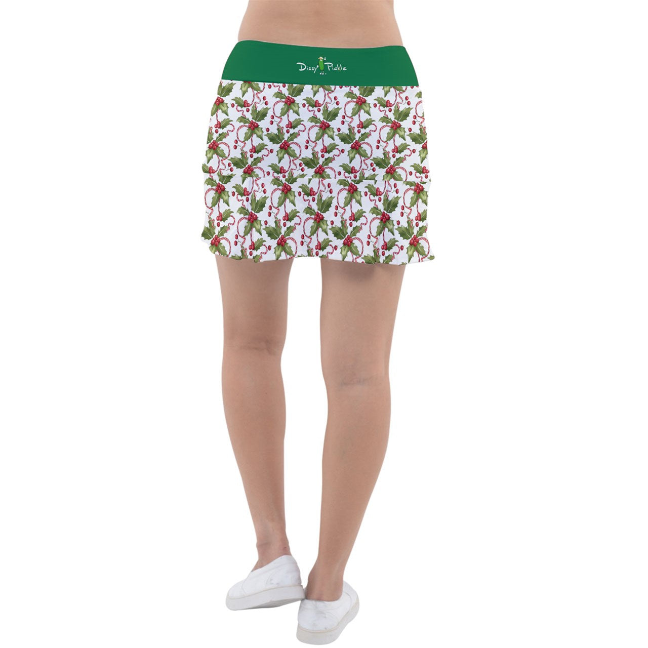 Dizzy Pickle Christmas Holly Women's Pickleball Classic 15" Pickleball Skort with Inner Shorts