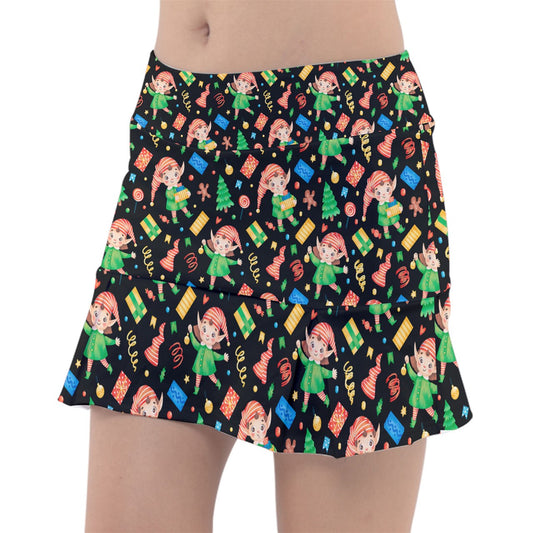 Dizzy Pickle Christmas Elf Party Women's Pickleball Classic 15" Pickleball Skort with Inner Shorts