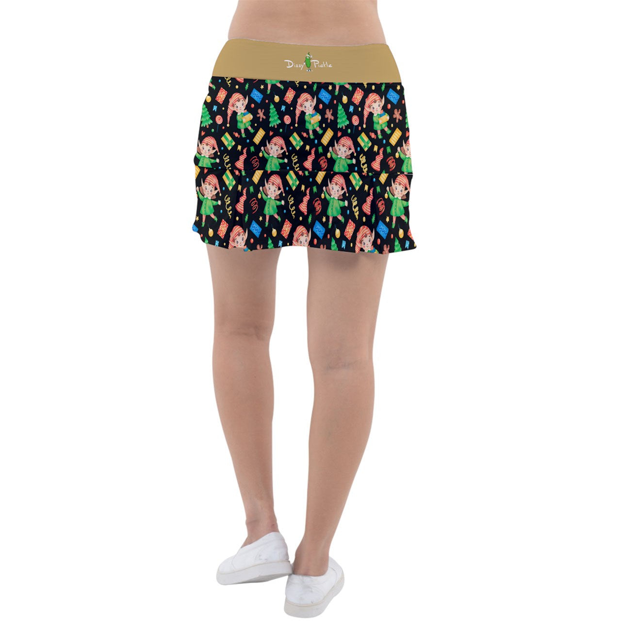 Dizzy Pickle Christmas Elf Party Women's Pickleball Classic 15" Pickleball Skort with Inner Shorts