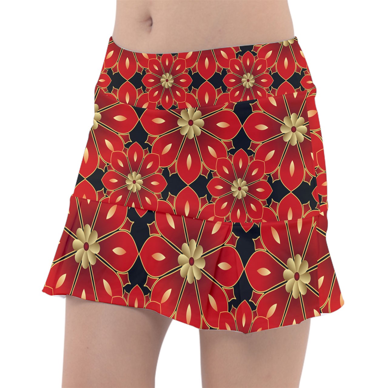 Dizzy Pickle Christmas Glory in Blooms Women's Pickleball Classic 15" Pickleball Skort with Inner Shorts