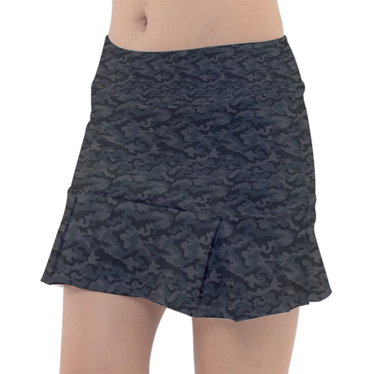 Dizzy Pickle Jan Black_Gray Women's Pickleball Classic 15" Pickleball Skort with Inner Shorts