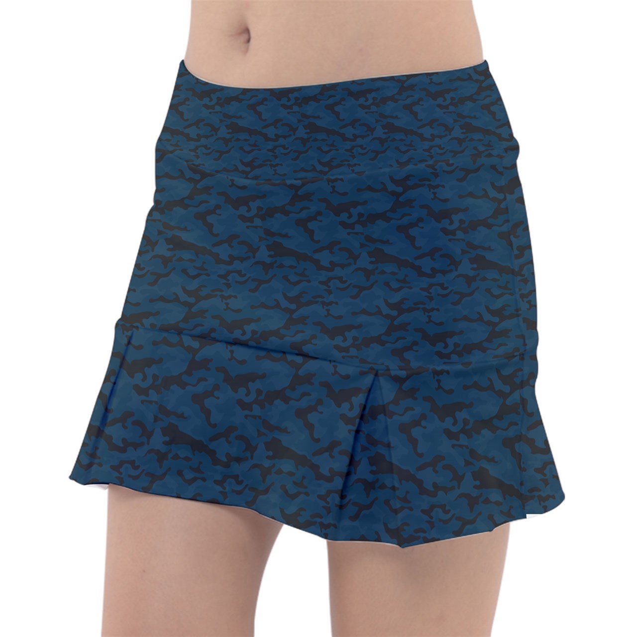 Dizzy Pickle Jan Black_Blue Women's Pickleball Classic 15" Pickleball Skort with Inner Shorts