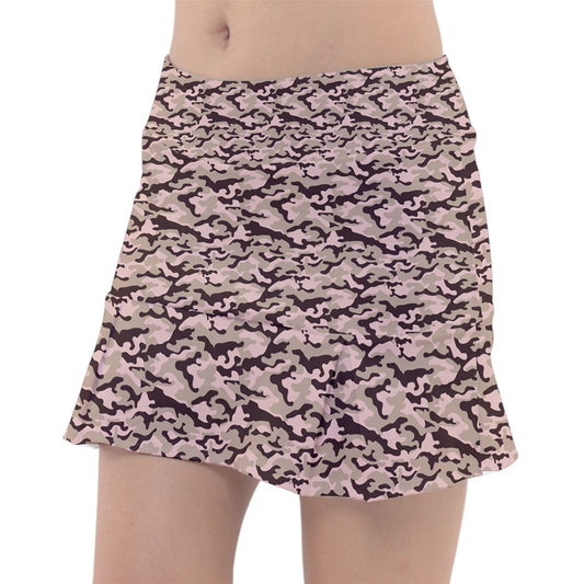 Dizzy Pickle Jan Brown_Blush Women's Pickleball Classic 15" Pickleball Skort with Inner Shorts