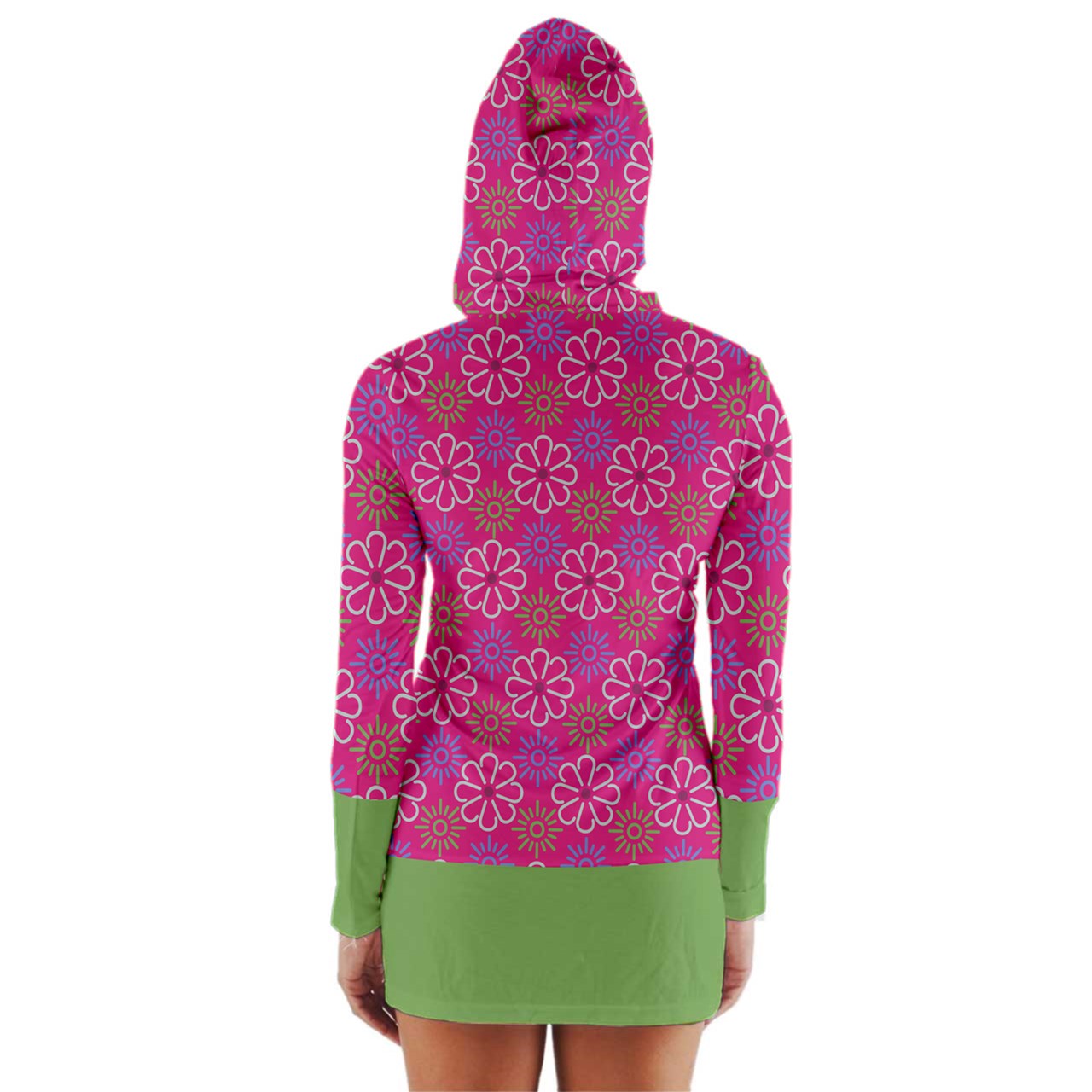 Dizzy Pickle April Pink Women's Pickleball Long Sleeve Hooded T-Shirt with Cuffs