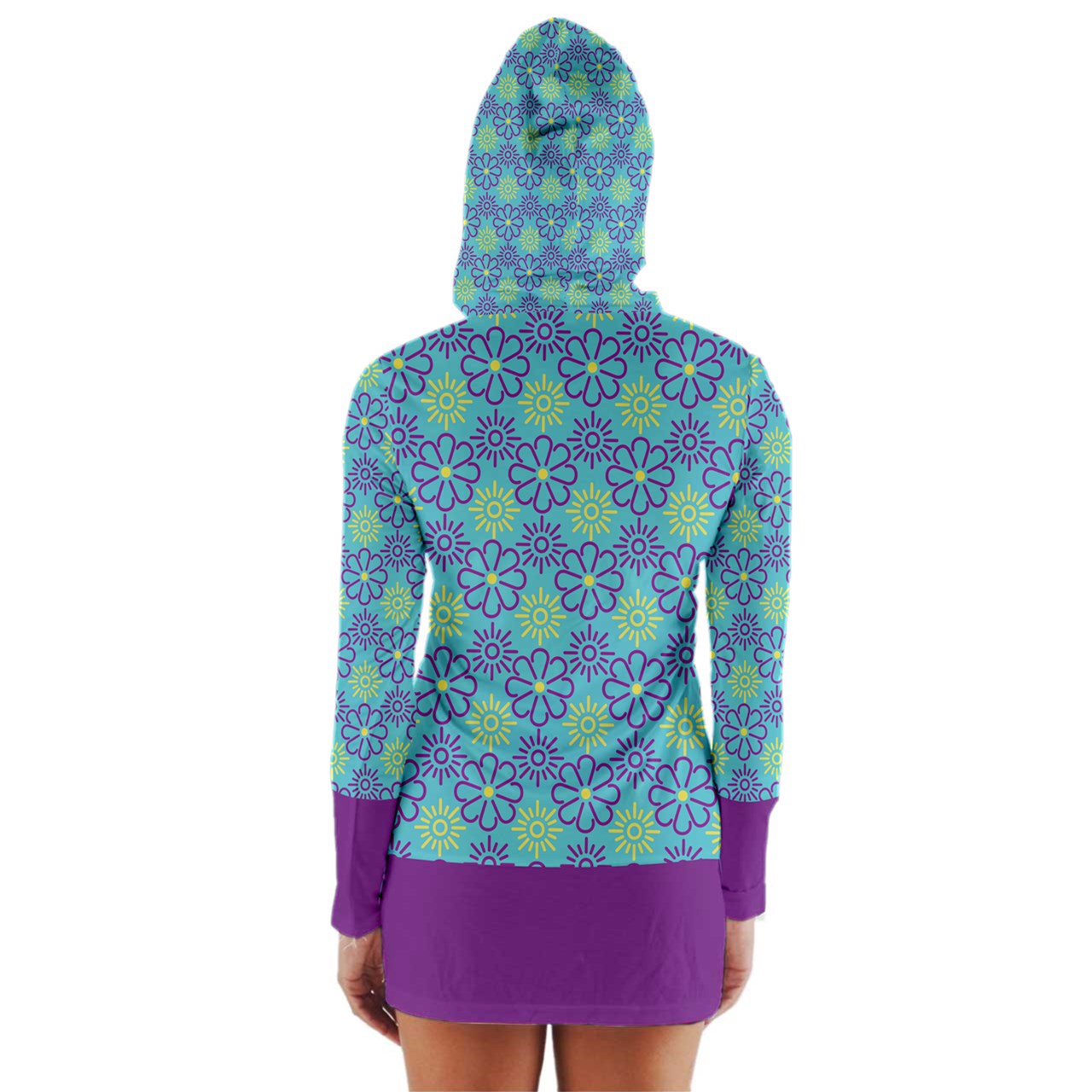 Dizzy Pickle April Teal Women's Pickleball Long Sleeve Hooded T-Shirt with Cuffs