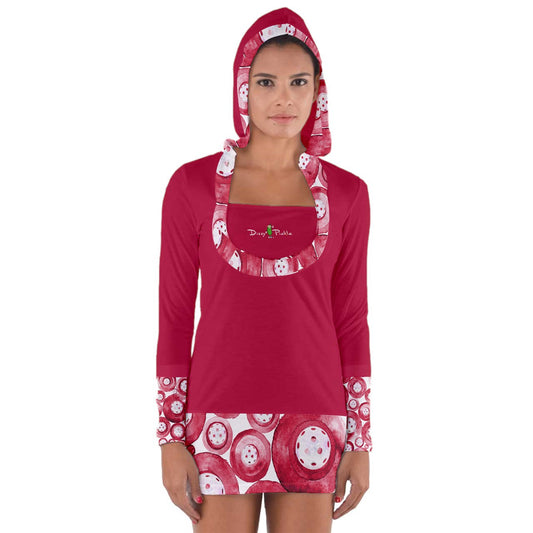 Dizzy Pickle Heidi RW Main Women's Pickleball Long Sleeve Hooded T-Shirt with Cuffs