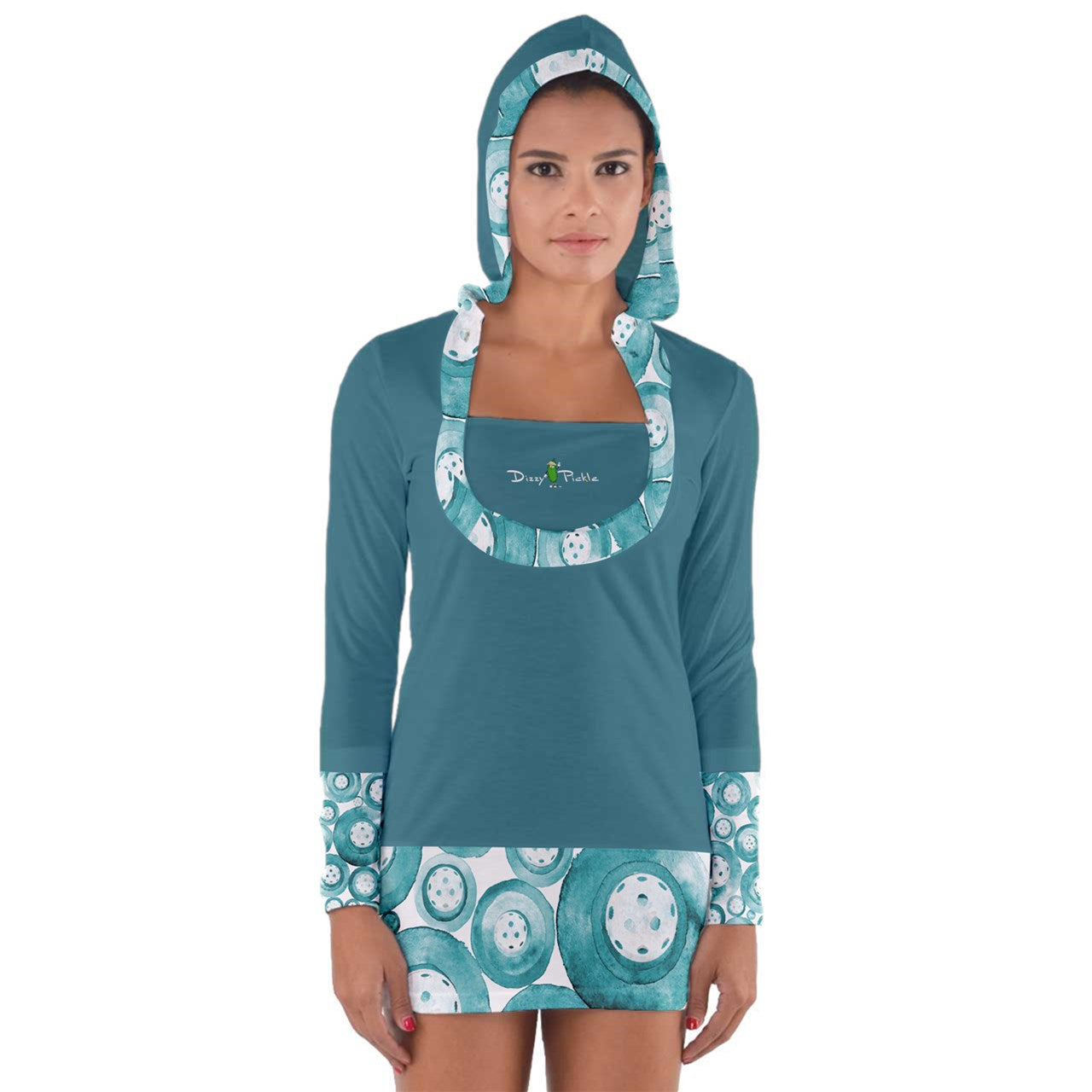 Dizzy Pickle Heidi TW Main Women's Pickleball Long Sleeve Hooded T-Shirt with Cuffs