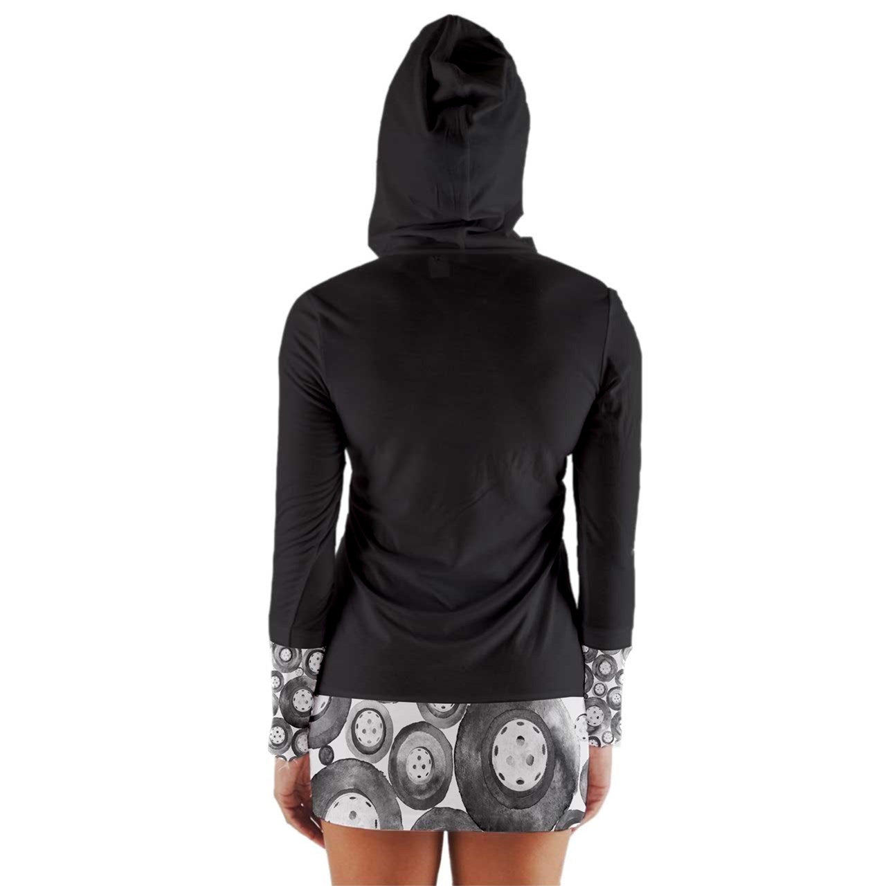 Dizzy Pickle Heidi BKW Main Women's Pickleball Long Sleeve Hooded T-Shirt with Cuffs