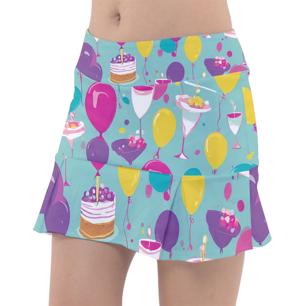 Dizzy Pickle Let's Party Women's Pickleball Classic 15" Skort with Inner Shorts