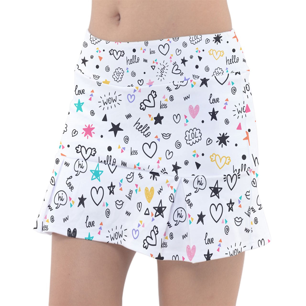 Dizzy Pickle Rachel White Women's Pickleball Classic 15" Skort with Inner Shorts