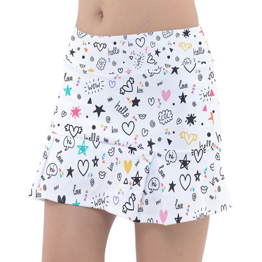 Dizzy Pickle Rachel White Women's Pickleball Classic 15" Skort with Inner Shorts