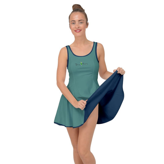 Dizzy Pickle April Blue_Teal Solid Women's Pickleball Reversible Skirt (No Shorts Included)