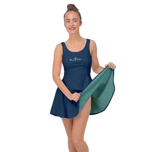 Dizzy Pickle April Blue_Teal Solid Women's Pickleball Reversible Skirt (No Shorts Included)