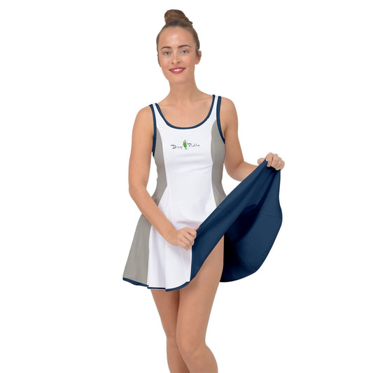 Dizzy Pickle DZY P Classic Navy_Taupe Women's Pickleball Reversible Skirt (No Shorts Included)