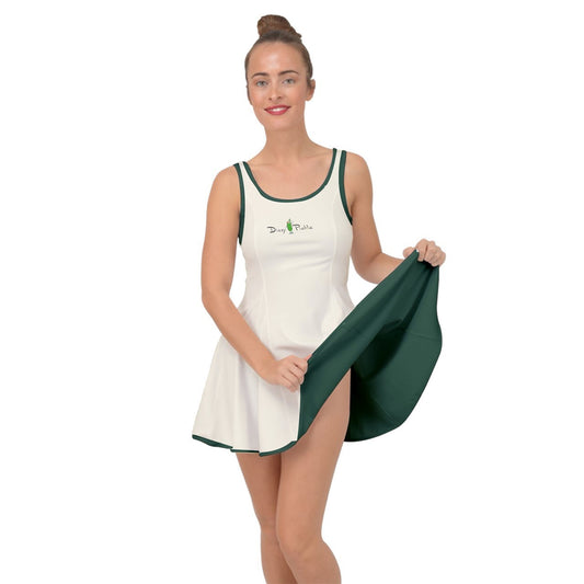 Dizzy Pickle April Emerald_Ivory Women's Pickleball Reversible Skirt (No Shorts Included)