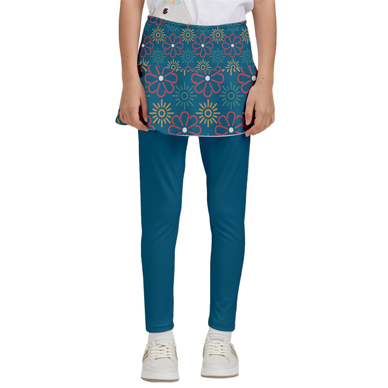 Dizzy Pickle April Dark Turquoise Girl's Pickleball Skirted Leggings