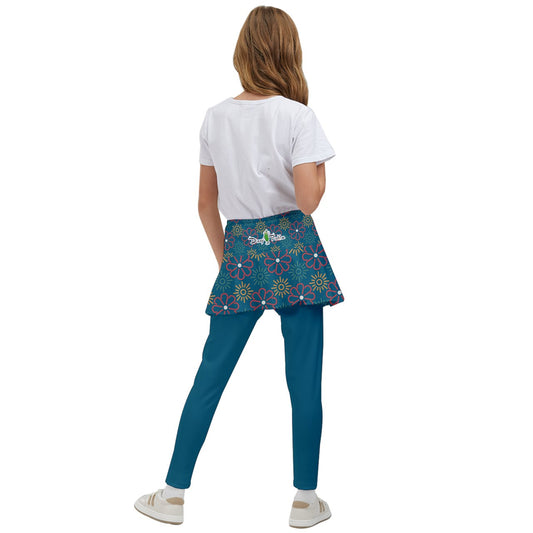 Dizzy Pickle April Dark Turquoise Girl's Pickleball Skirted Leggings