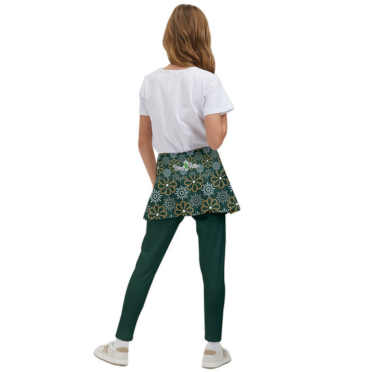 Dizzy Pickle April Emerald Girl's Pickleball Skirted Leggings