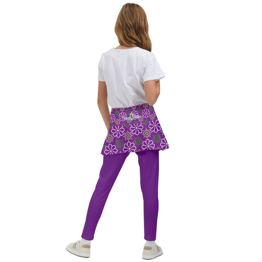 Dizzy Pickle April Purple Girl's Pickleball Skirted Leggings