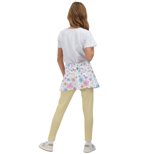 Dizzy Pickle Grace Pale Yellow Girl's Pickleball Skirted Leggings