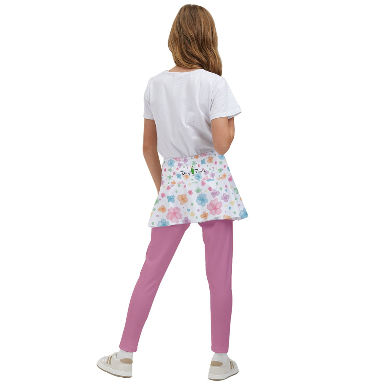 Dizzy Pickle Grace Pale Pink Girl's Pickleball Skirted Leggings