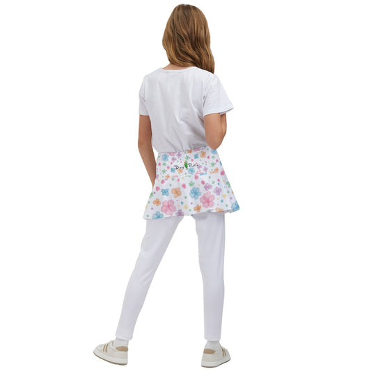 Dizzy Pickle Grace White Girl's Pickleball Skirted Leggings