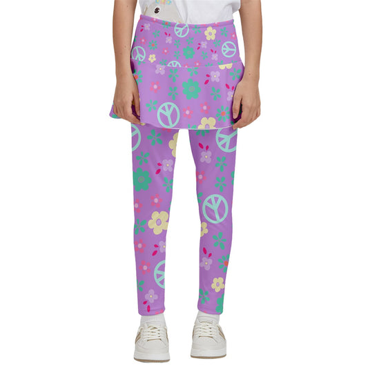 Dizzy Pickle Hope Lavender Girl's Pickleball Skirted Leggings