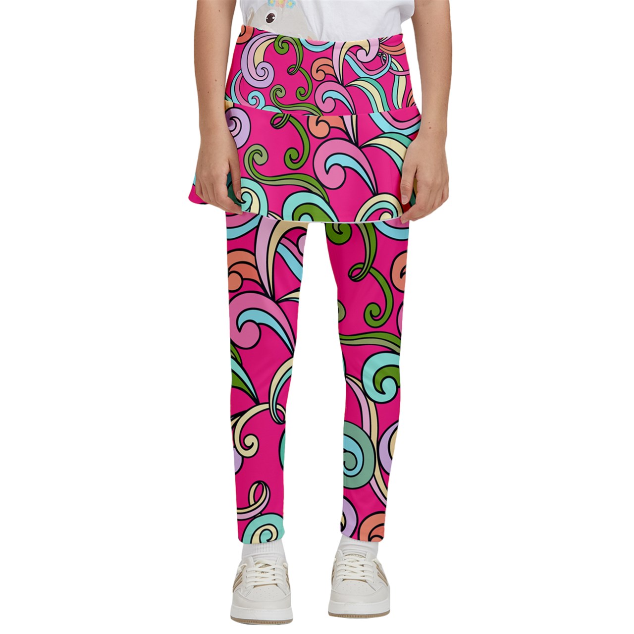 Dizzy Pickle Anna Pink Girl's Pickleball Skirted Leggings