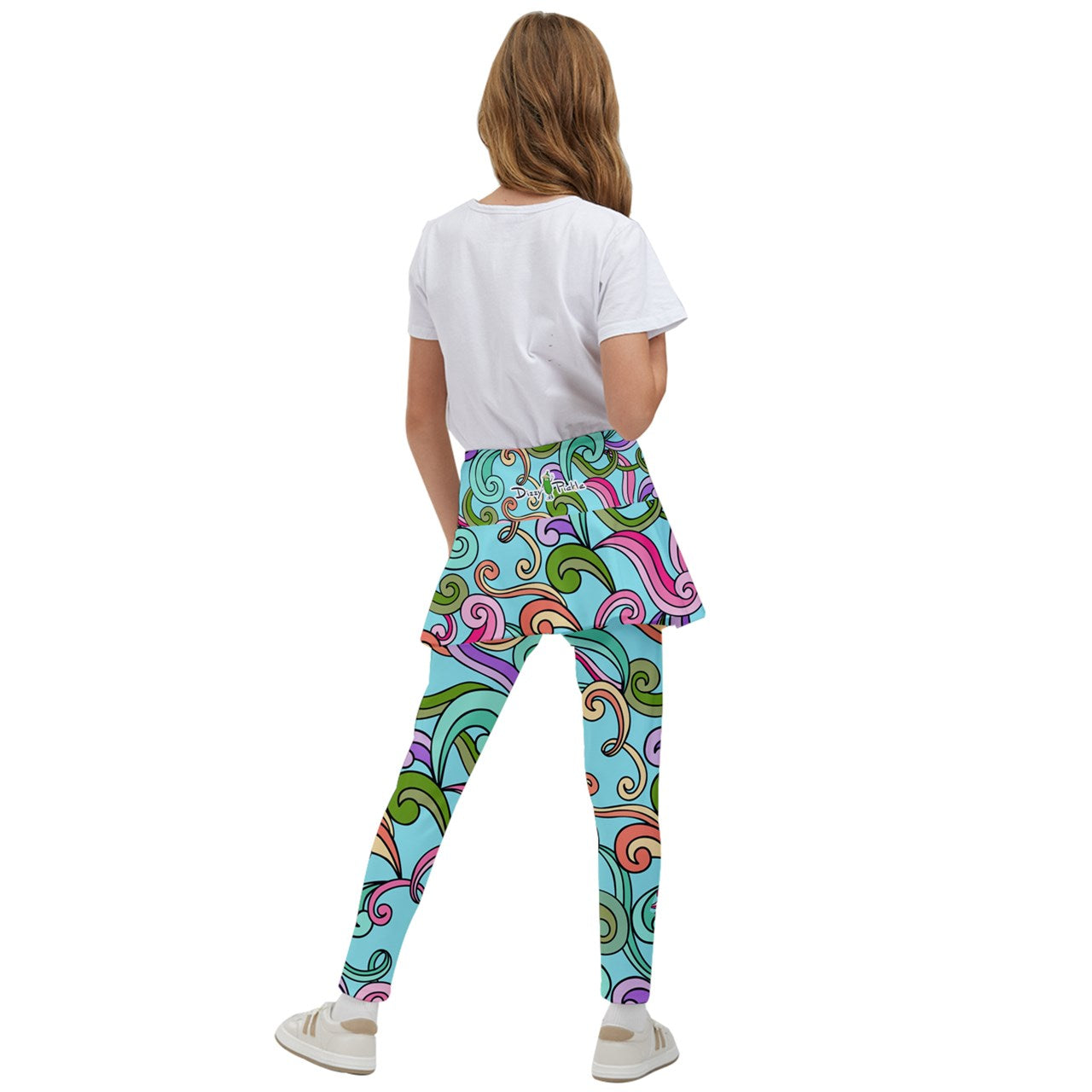 Dizzy Pickle Anna Blue Girl's Pickleball Skirted Leggings