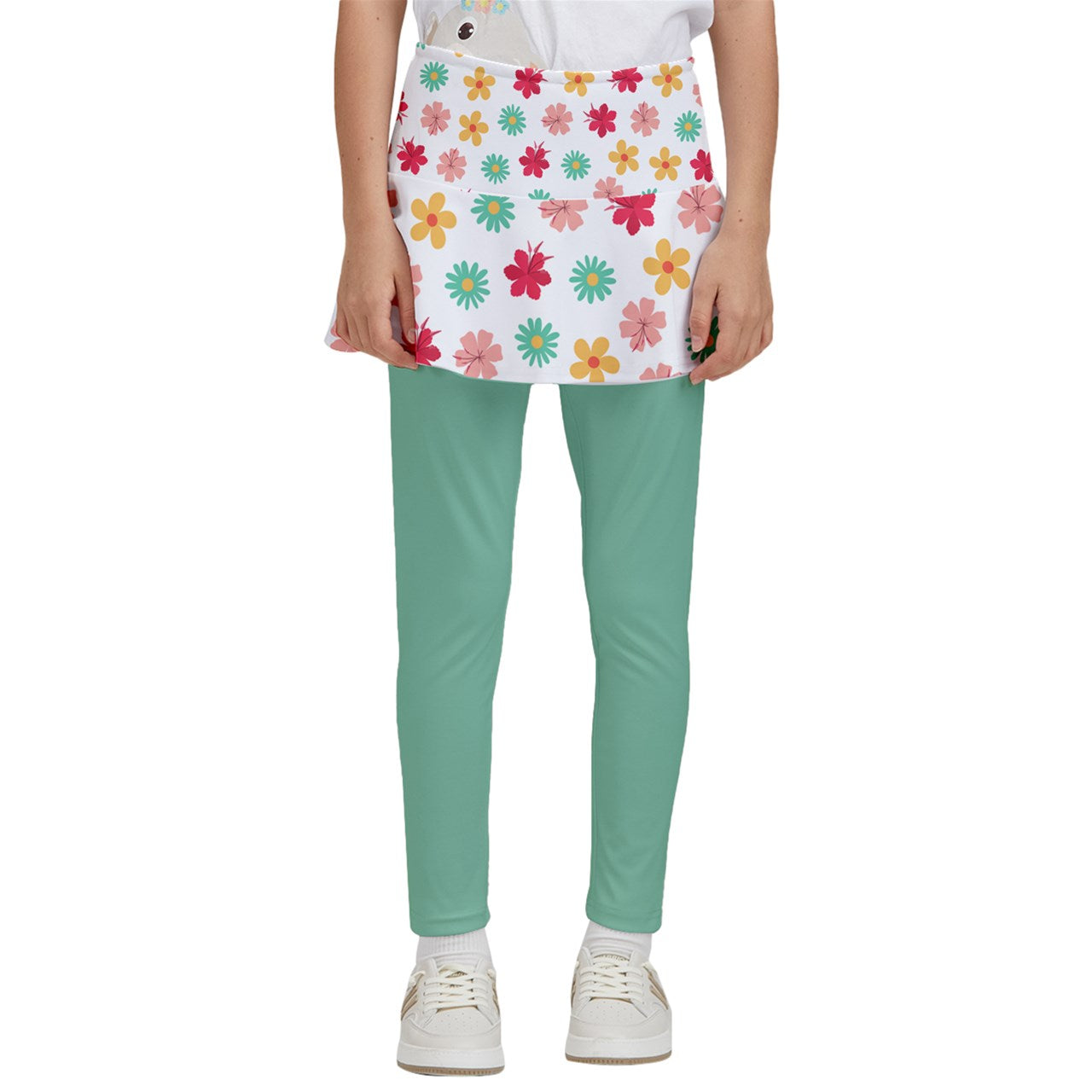 Dizzy Pickle Hannah Flowers Girl's Pickleball Skirted Leggings