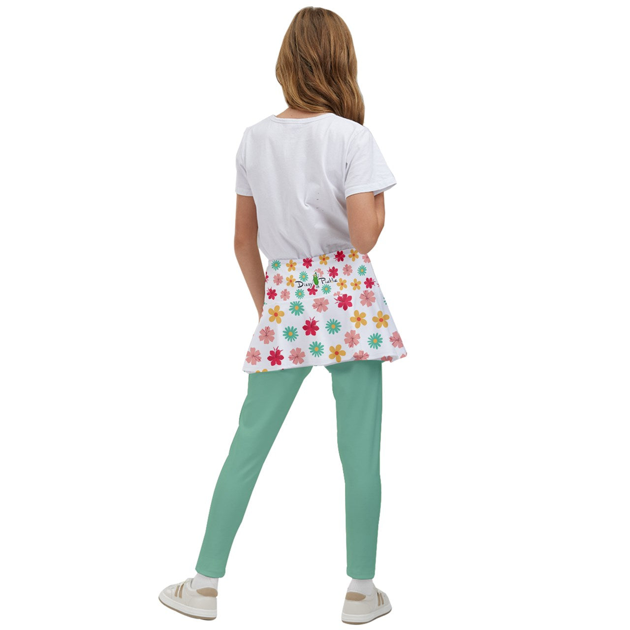 Dizzy Pickle Hannah Flowers Girl's Pickleball Skirted Leggings