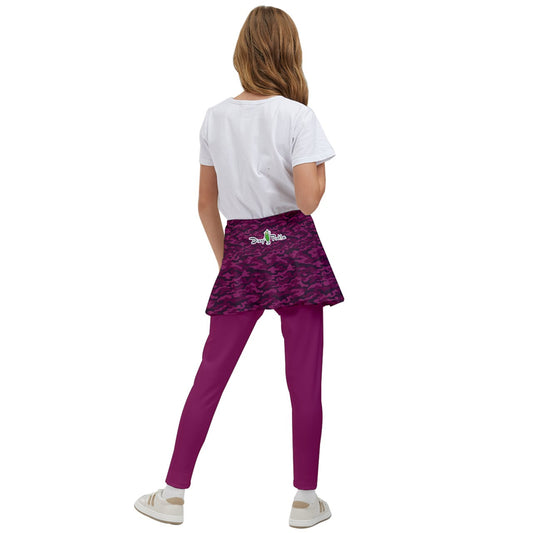 Dizzy Pickle Jan Wine_Pink Girl's Pickleball Skirted Leggings