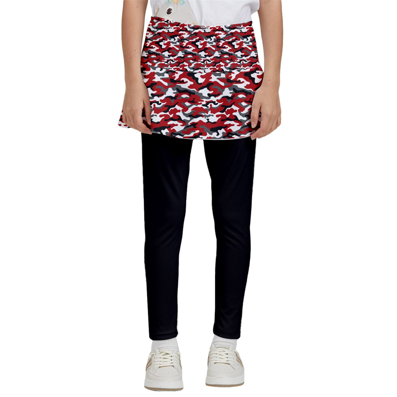 Dizzy Pickle Jan Red Girl's Pickleball Skirted Leggings