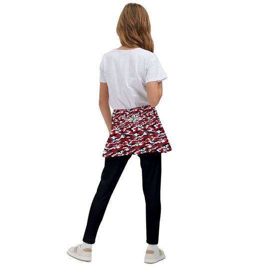 Dizzy Pickle Jan Red Girl's Pickleball Skirted Leggings