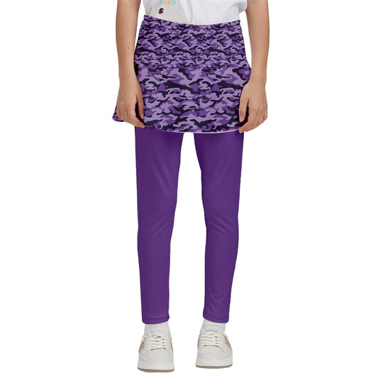 Dizzy Pickle Jan Purple Girl's Pickleball Skirted Leggings