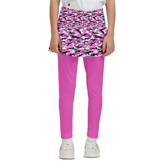 Dizzy Pickle Jan Pink Girl's Pickleball Skirted Leggings