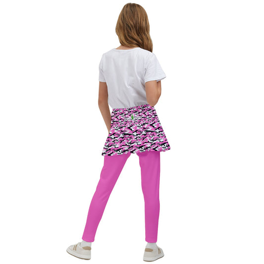 Dizzy Pickle Jan Pink Girl's Pickleball Skirted Leggings