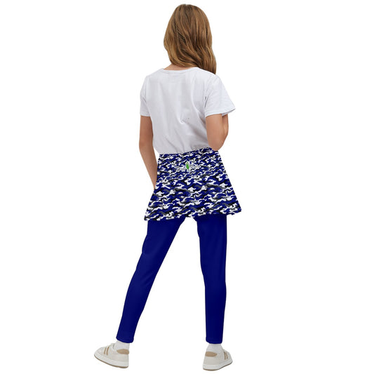 Dizzy Pickle Jan Royal Blue Girl's Pickleball Skirted Leggings