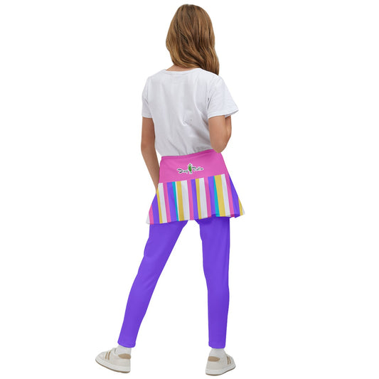 Dizzy Pickle Theresa Stripes Girl's Pickleball Skirted Leggings