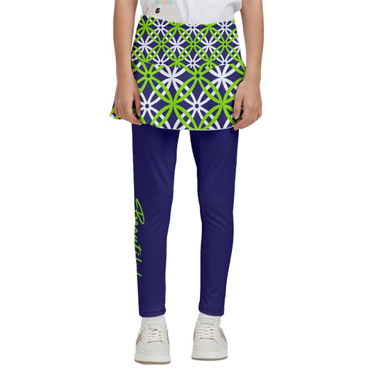 Dizzy Pickle Beautiful Girl's Pickleball Skirted Leggings