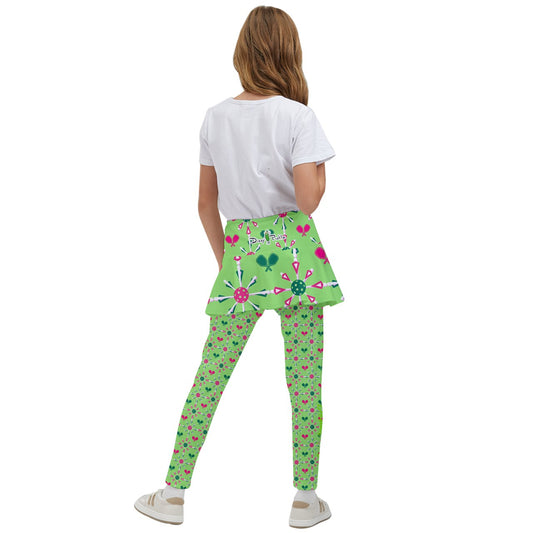 Dizzy Pickle Penny PG Paddles and Balls Girl's Pickleball Skirted Leggings