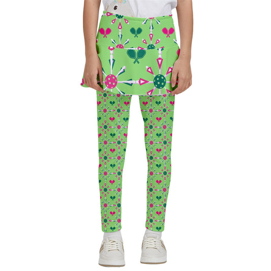 Dizzy Pickle Penny PG Paddles and Balls Girl's Pickleball Skirted Leggings