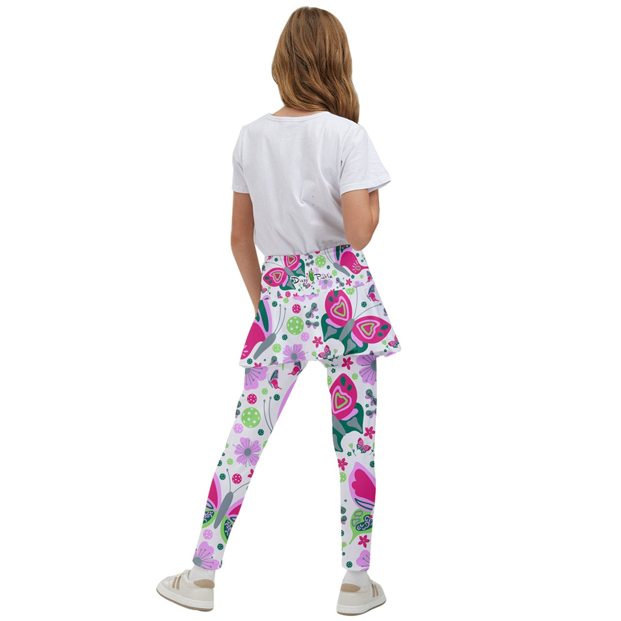 Dizzy Pickle Penny PG Butterflies Girl's Pickleball Skirted Leggings