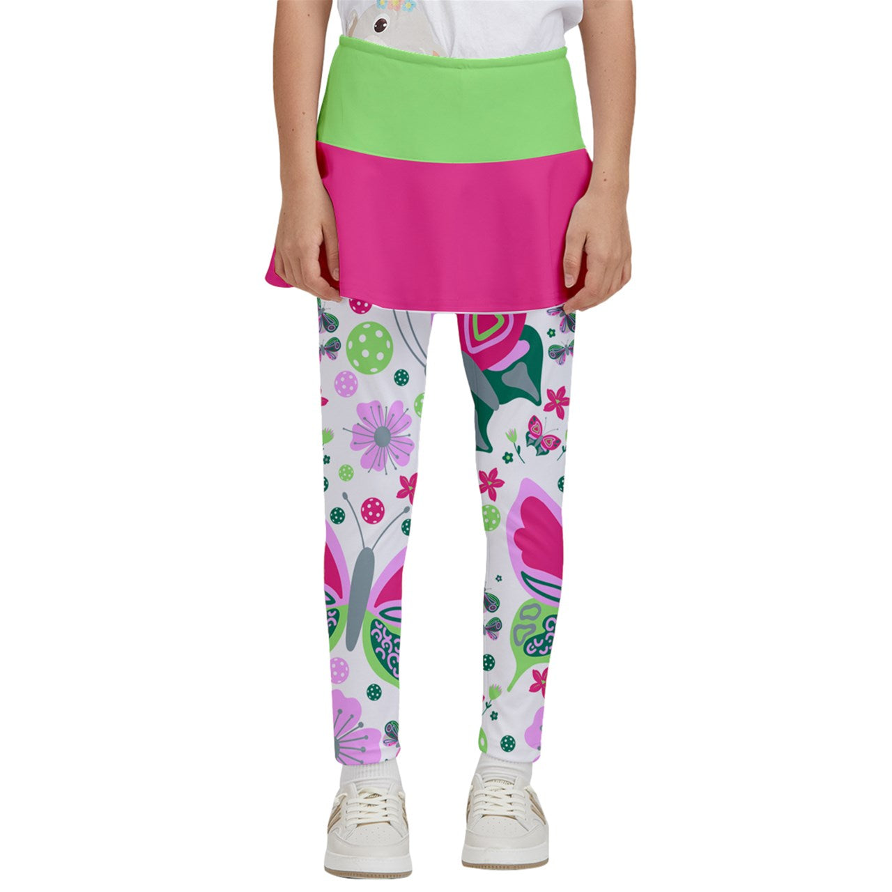 Dizzy Pickle Penny PG Butterflies Solid Girl's Pickleball Skirted Leggings